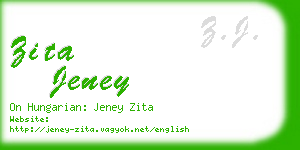 zita jeney business card